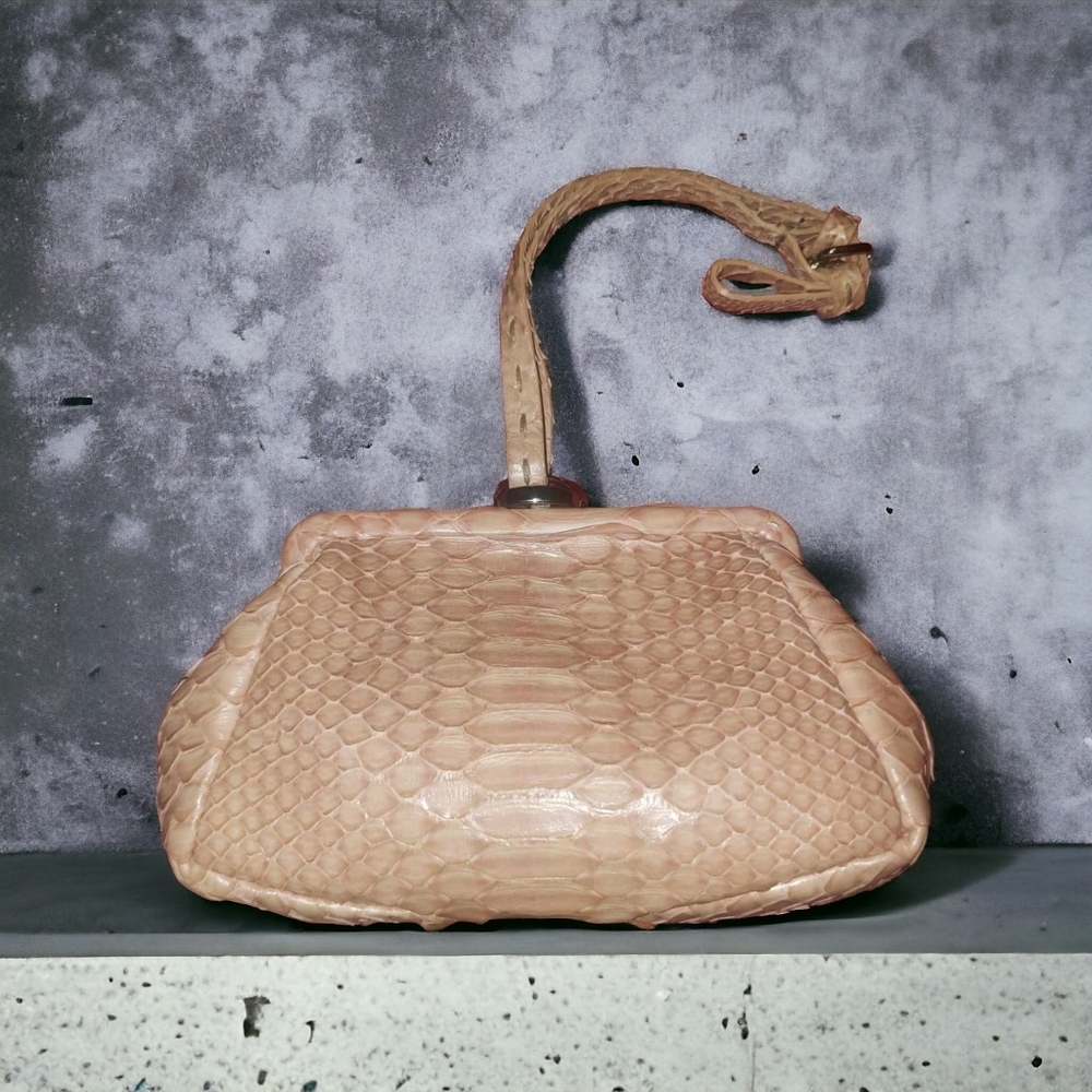Authentic Fendi Selleria Mini Clutch Snakeskin with Clasp EXTREMELY RARE!!!